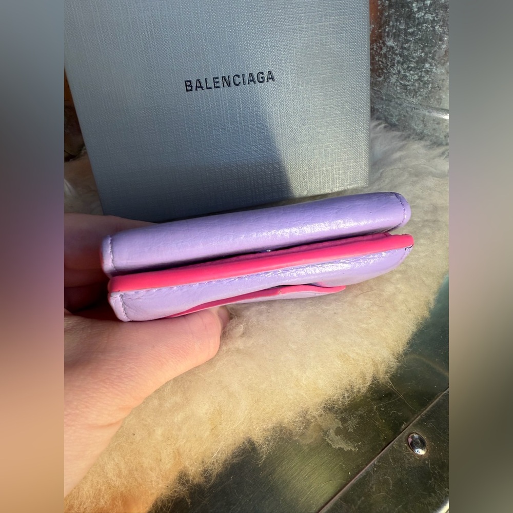 Balenciaga Lilac Calfskin Envelope Mini Wallet on Chain with Pink Interior - Picture 11 of 14